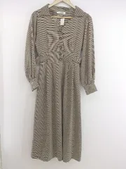 ◇ archives アルシーヴ 千鳥格子 長袖 ロング ワンピース サイズF ブラウン ブラック レディース P  【中古】 【1209270005022】