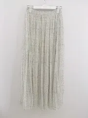 ◇ SUGAR ROSE ドット 水玉 ロング ギャザー スカート サイズF ホワイト系 ダークグレー系 ゴールド レディース P  【中古】 【1209280000741】