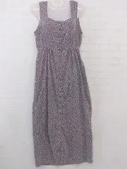 ◇ Kastane カスタネ 総柄 ノースリーブ ロング ワンピース サイズF ベージュ レッド ネイビー レディース P  【中古】 【1209270012464】