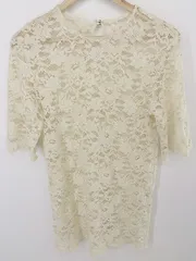 ◇ IENA イエナ レース 半袖 カットソー アイボリー レディース P  【中古】 【1209270012310】