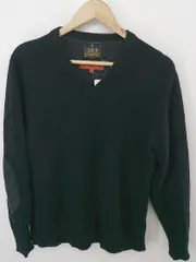 ◇ URBAN RESEARCH ROSSO ロッソ エルボーパッチ ウール 長袖 ニット セーター サイズS ブラック レディース P  【中古】 【1209280004473】