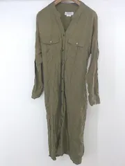 ◇ ◎ CIAOPANIC TYPY Vネック フロントボタン 長袖 膝下丈 ワンピース サイズone カーキ レディース P  【中古】 【1209290000175】