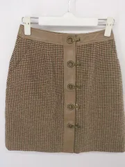 ◇ Lily Brown リリーブラウン 総柄 ミニ 台形 スカート サイズ0 ブラウン ベージュ レッド系 レディース P  【中古】 【1209290007259】