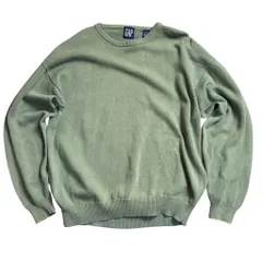 90s OLD GAP 英国製 コットンニット セーター グリーン L相当 ビンテージ ギャップ