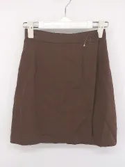 ◇ BARNEYS NEW YORK イタリア製 ミニ ラップ巻き スカート ブラウン レディース E  【中古】 【1209300011696】のサムネイル