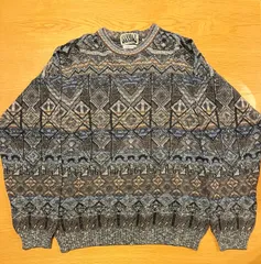 COLLEGE by marcazzaniの総柄ニットセーター