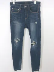 ◇ AZUL BY MOUSSY ストレッチ ダメージ加工 ジーンズ デニム パンツ サイズS インディゴ レディース P  【中古】 【1210030007750】