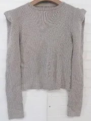 ◇ eimy istoire エイミーイストワール リブニット ラメ 長袖 カットソー サイズF ブラウン系 レディース P  【中古】 【1210030007187】