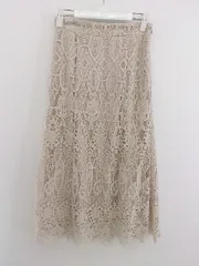 ◇ index インデックス 総レース ロング フレア スカート サイズM ライトベージュ系 レディース P  【中古】 【1210030005374】