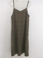 ◇ Another Edition チェック 膝丈 キャミソールワンピース ブラウン系 キャメル系 レディース P  【中古】 【1210040004824】