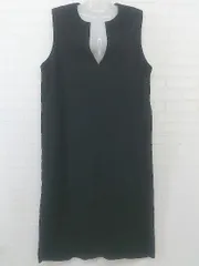 ◇ Aunt Marie's アントマリーズ Vネック ノースリーブ 膝下丈 ワンピース サイズF ブラック レディース P  【中古】 【1210040007665】