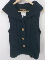 ◇ ◎ URBAN RESEARCH DOORS アーバン リサーチ ドアーズ ウール ニット ベスト サイズONE ネイビー レディース P  【中古】 【1210050003596】