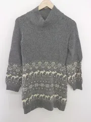 ◇ ila vee dub アイラ ビー ダブ アンゴラ混 ウール ニット ノルディック柄 長袖 セーター サイズXS グレー レディース P  【中古】 【1210050009758】