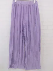 ◇ nano universe ナノユニバース ウエストゴム プリーツ パンツ サイズF パープル レディース P  【中古】 【1210050006986】