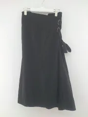◇ ROSE BUD ローズバッド ウエストゴム レースアップ ロング Aライン スカート サイズF ブラック レディース P  【中古】 【1210060002404】