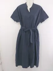 ◇ ◎ merlot メルロー 比翼仕立て 半袖 オールインワン サイズF ネイビー レディース P  【中古】 【1210060002237】のサムネイル