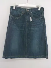 ◇ D.M.G. ドミンゴ 膝丈 台形 デニム スカート サイズS インディゴ レディース P  【1210070002555】