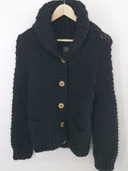 ◇ nano universe ナノ ユニバース ウール ニット 長袖 カーディガン サイズF ネイビー レディース P  【中古】 【1210060009687】