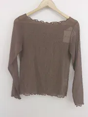 ◇ ◎ Shelly island シェリーアイランド タグ付き シアー 長袖 カットソー サイズF ブラウン レディース P  【1210070006669】