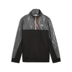 PUMA(プーマ) TAD ESS AOP ポリ ハーフ ZIP B スポーツスタイル ウェア ウィンドブレーカーシャツ 528271、(01)PUMABlack