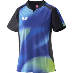 バタフライ(butterfly) グレスリー・シャツ・レディース 卓球ゲームシャツ (46329-183)、ロイヤルブルー