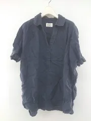 ◇ ◎ green label relaxing UNITED ARROWS リネン100% 五分袖 ブラウス カットソー ネイビー レディース P  【1210070006393】
