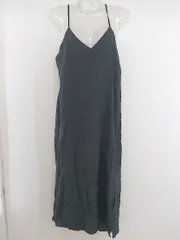◇ LOWRYS FARM ローリーズファーム サテンライク ロング キャミソール ワンピース サイズF ネイビー系 レディース P  【1210070002760】