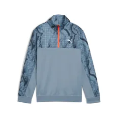 PUMA(プーマ) TAD ESS AOP ポリ ハーフ ZIP B スポーツスタイル ウェア ウィンドブレーカーシャツ 528271、(34)CoolBlue