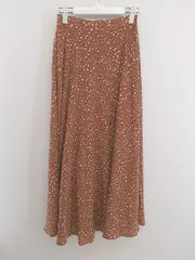 ◇ N. Natural Beauty Basic ウエストゴム 総柄 ロング ギャザー スカート サイズM オレンジ ホワイト系 レディース P  【1210110001548】