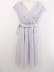 ◇ ◎ EVERY.VERY NICECLAUP ボタニカル 半袖 ロング ワンピース サイズF パープル ホワイト系 レディース P  【中古】 【1210110004075】