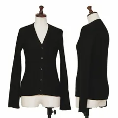 トリココムデギャルソンtricot COMME des GARCONS ウール裾ロングリブカーディガン 黒M位