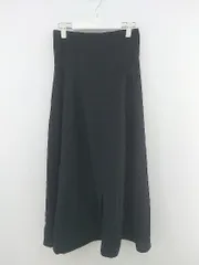 ◇ EVERY.VERY NICE CLAUP リネン混 スリット ロング フレア スカート サイズF ブラック レディース P  【中古】 【1210120001514】