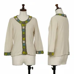 シビラSybilla レース切替コットンカーディガン ベージュL