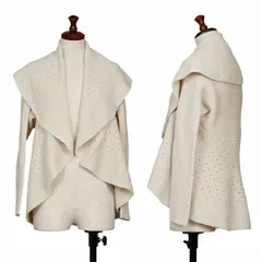 シビラSybilla サークルデザインドレープニットカーディガン ライトベージュM