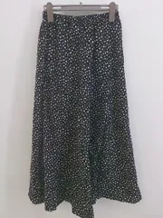 ◇ ROPE PICNIC ロペピクニック 総柄 ウエストゴム ロング フレア スカート サイズ 38 ブラック ホワイト レディース P  【中古】 【1210120003143】