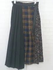 ◇ PAGEBOY ページボーイ ALICIA 切替 プリーツ ロング フレア スカート サイズ F ブラック ブラウン レディース P  【1210120006762】のサムネイル