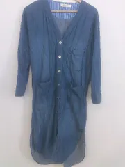 ◇ MAYSON GREY メイソングレイ サイドスリット 長袖 膝下丈 ワンピース サイズ1 ブルー系 レディース P  【中古】 【1210120006342】のサムネイル