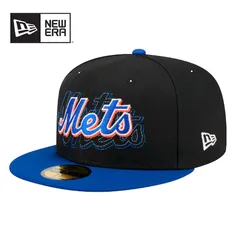 [新品/US輸入] NEW ERA / ニューエラ New York Mets New Era Black Shadow Stitch 59FIFTY Fitted Hat ニューヨーク　メッツ