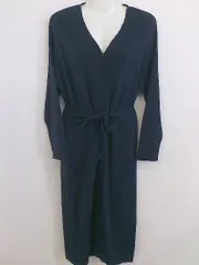 ◇ ◎ NATURAL BEAUTY BASIC コットン ニット 長袖 ロング カーディガン サイズM ネイビー レディース P  【中古】 【1210130003454】