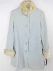 ◇ ◎ JUNKO SHIMADA ジュンコシマダ ウール混 ボア 長袖 コート サイズ9 ライトブルー レディース P  【中古】 【1210130001269】のサムネイル