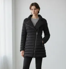 MONCLER モンクレール 正規品 VERY NICE レディース ブラック ダウンジャケット ロング丈 (00/44)