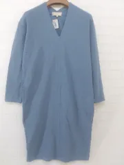 ◇ B:MING by BEAMS ビーミング by ビームス Vネック 裏起毛 長袖 ミニ ワンピース サイズS ブルー レディース P  【1210140003826】