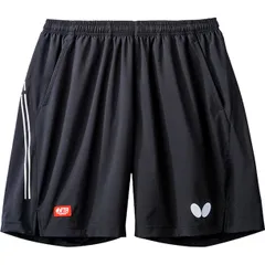 バタフライ butterfly ロゴライン・ハーフパンツ 卓球ゲームパンツ (52000-278)、ブラック