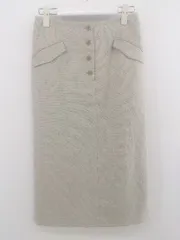 ◇ NATURAL BEAUTY BASIC フロントボタン 膝下丈 タイト スカート サイズS ベージュ レディース P  【中古】 【1210170002158】