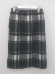 ◇ ROPE PICNIC ロペピクニック チェック 膝下丈 タイト スカート サイズ36 ブラック ホワイト ネイビー レディース P  【中古】 【1210180009673】