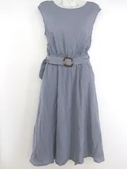◇ ◎ natural couture フレンチスリーブ ロング ワンピース サイズF サックスブルー系 レディース P  【中古】 【1210180007174】