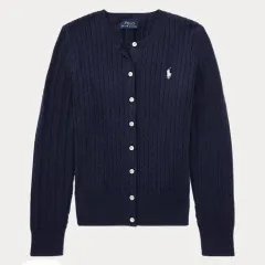 ガールズ L ポロ ガールズ ミニ ケーブル コットン カーディガン