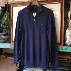 ポロ ラルフローレン ハーフジップ コットン ニット スウェットシャツ M