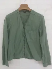 ◇ URBAN RESEARCH DOORS ノーカラー ジップアップ 長袖 ジャケット サイズONE カーキ レディース P  【中古】 【1210190002374】