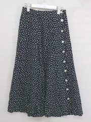 ◇ PISANO ピサーノ 総柄 ロング フレア スカート サイズL ネイビー ホワイト レディース P  【中古】 【1210200005494】
